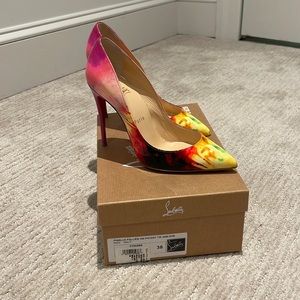 Authentic Christian Louboutin Patent tie and dye pump